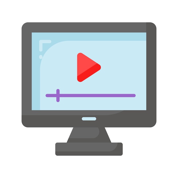 Online computer video vector ontwerp klaar om te gebruiken in websites en mobiele apps