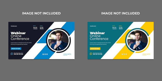 オンライン会議バナーとデジタルマーケティングライブウェビナーソーシャルメディア投稿ウェブバナーデザイン