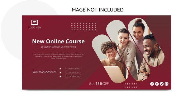 Vector online course banner design