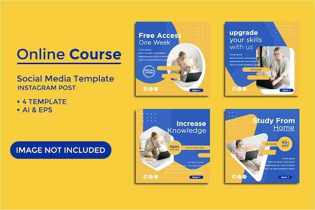 Online course instagram post template