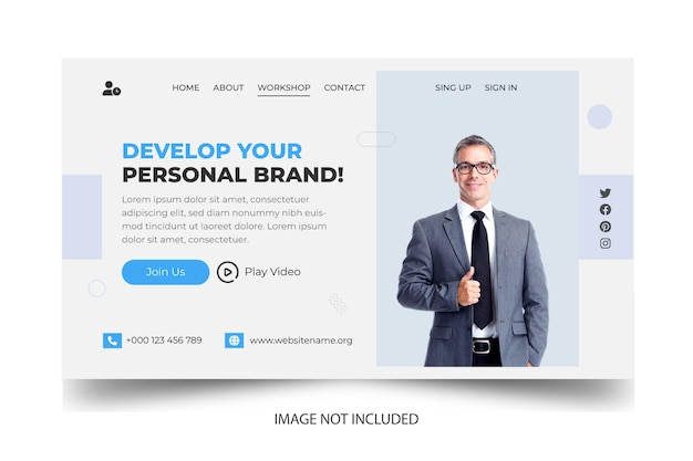 Vector online course landing page design template