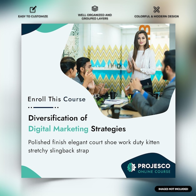 online course social media instagram post template