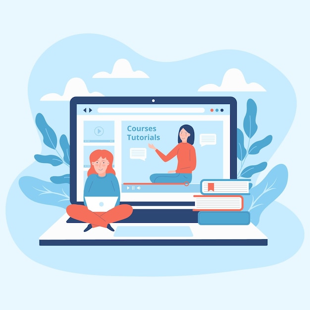 Online courses illustrated design