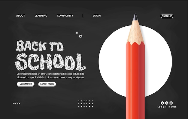 Online courses learing and tutorials web banner template welcome back to school background