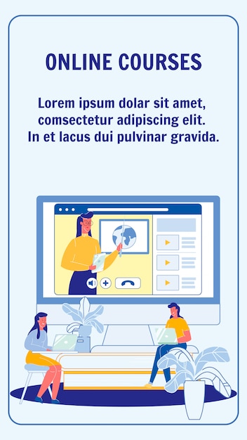 Vector online courses, university vector flyer layout