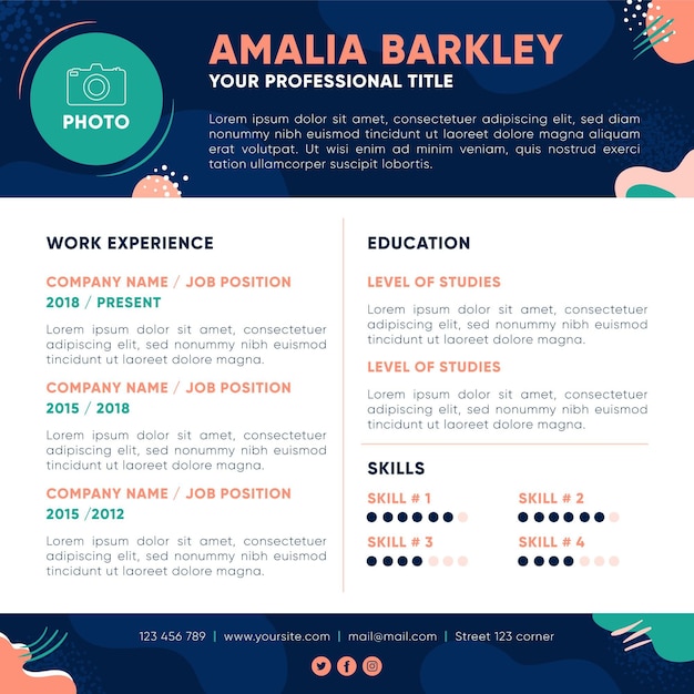 Vector online curriculum vitae design