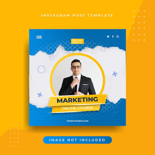 Online cursus Business en marketing social media template en Instagram post achtergrond