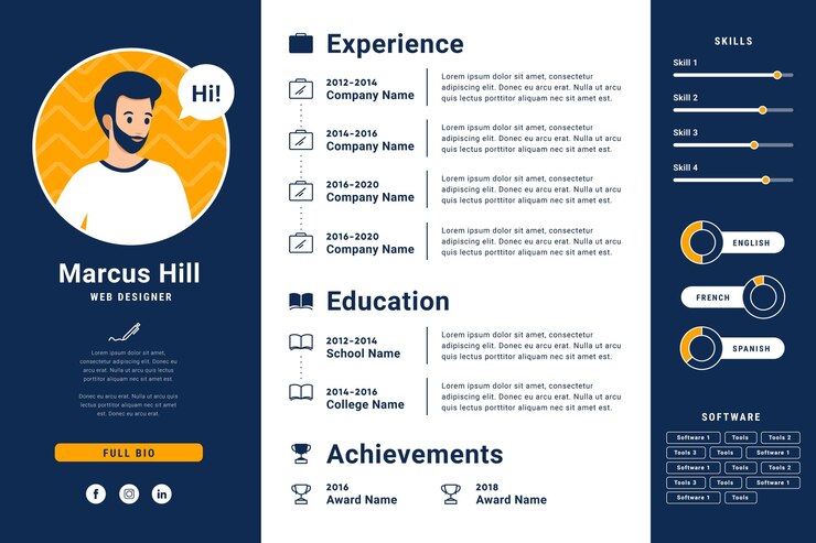 Vector online cv concept