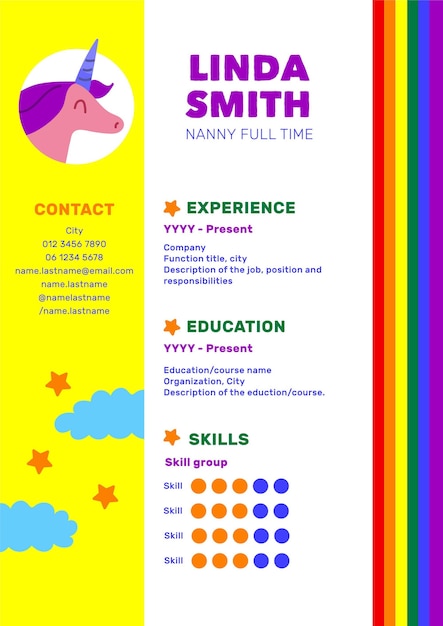 Vector online cv editorial template