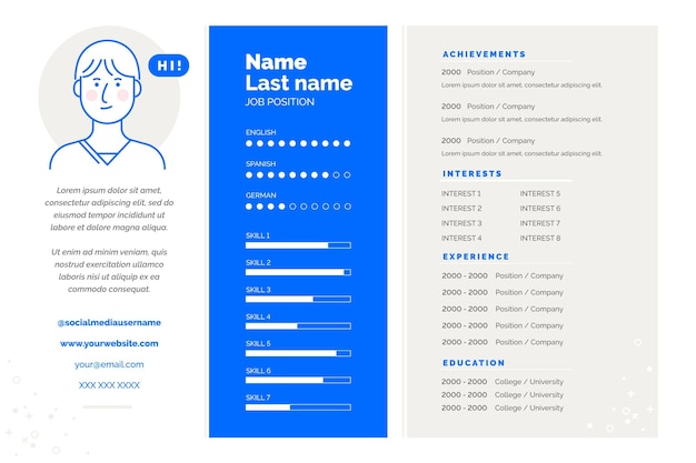 Vector online cv illustratie concept