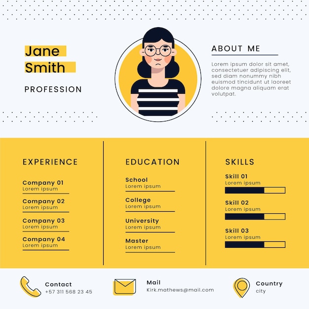 Vector online cv illustration concept