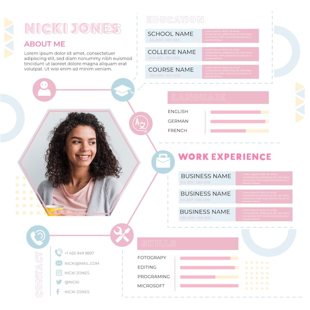 Vector online cv met foto