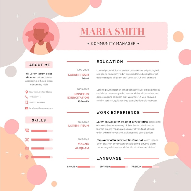 Vector online cv-sjabloonontwerp