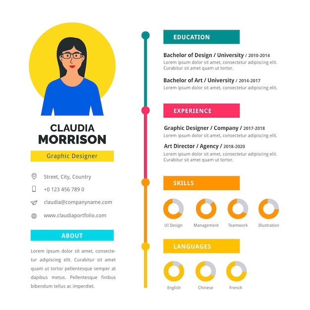 Vector online cv template design