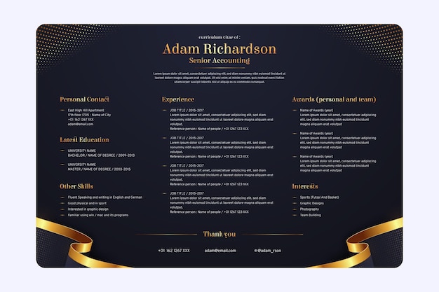 Vector online cv template for investment