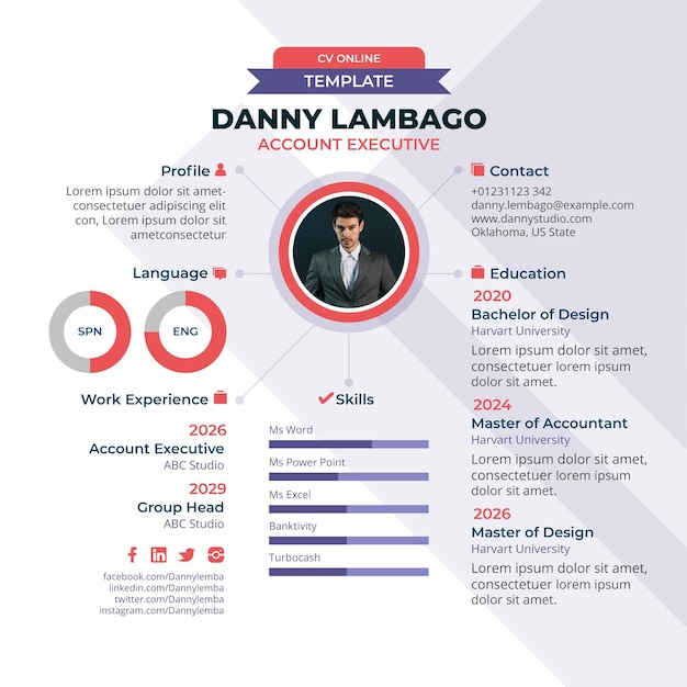 Online cv-template met foto