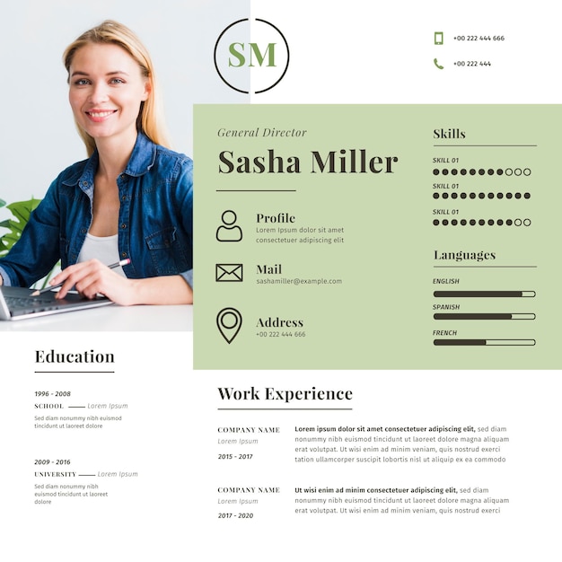 Online cv-template met foto