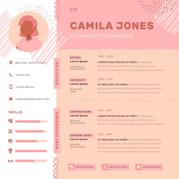 Vector online cv template