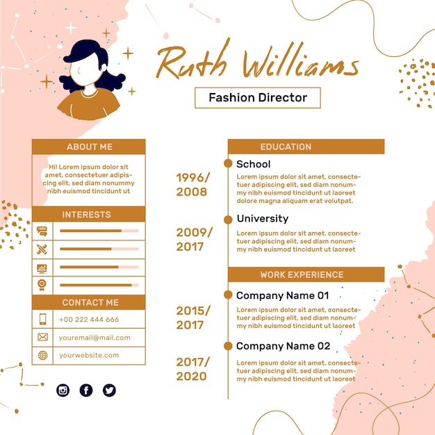 Vector online cv template