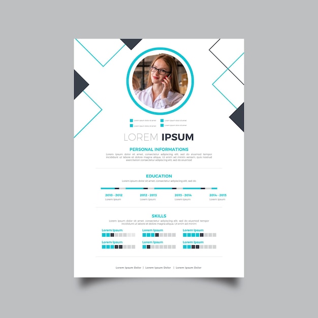 Vector online cv with photo