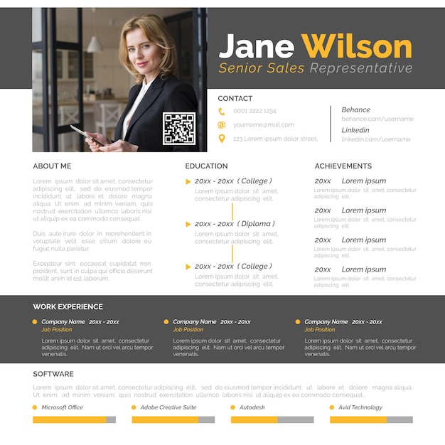 Online cv with photo