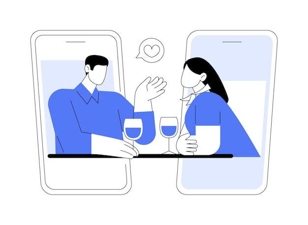 Online dating abstract concept vectorillustratie