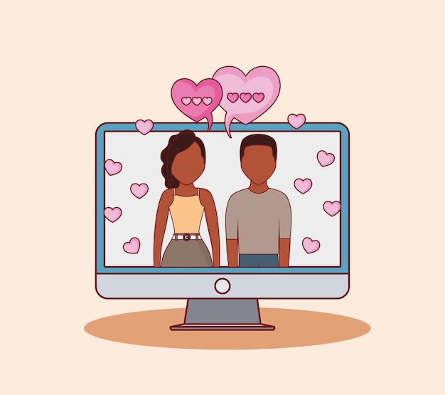 Vector online dating design with computer