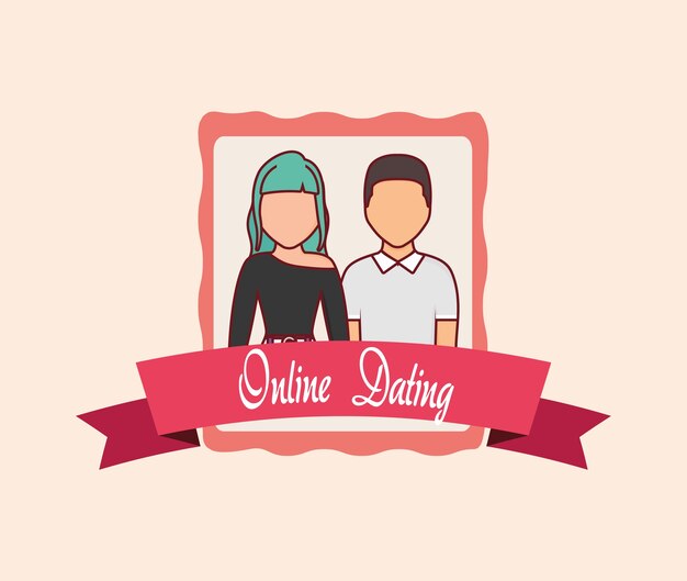Online dating emblem 