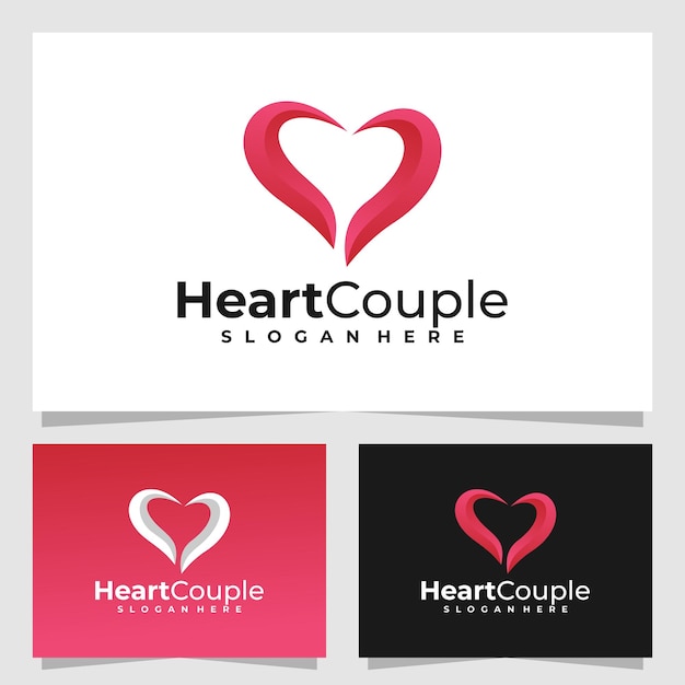 Online dating logo vector design template