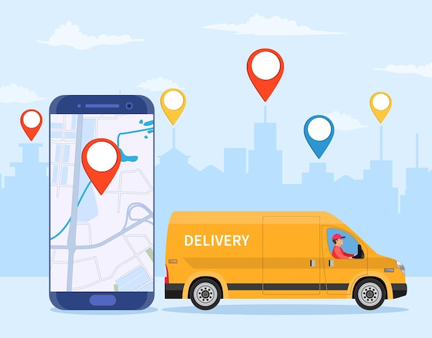 Online delivery service concept,