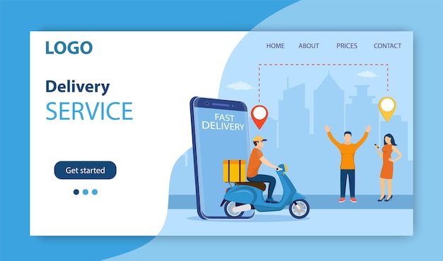 Vector online delivery service concept