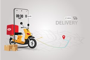 Vector online delivery service conceptperfect for landing page delivery website banner background