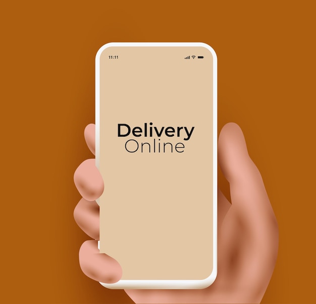 온라인 배송 서비스 또는 배송 추적 모바일 애플리케이션 개념