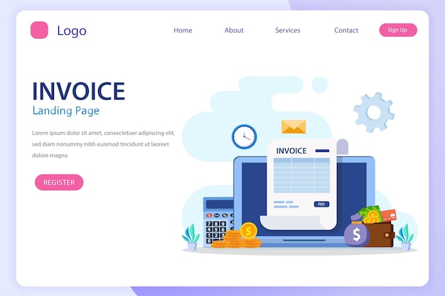 online digital invoices concept vector sending and receiving payment using electronic invoice