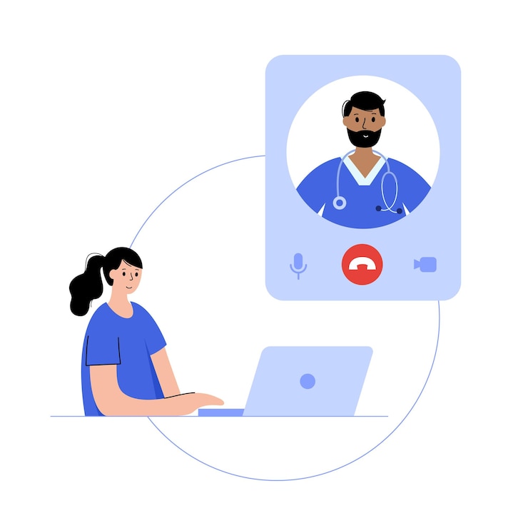 Vector online doctor concept
