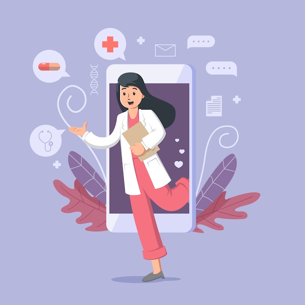 Online doctor illustration