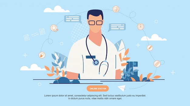 Vector online doctor landing page