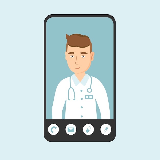 Online doctor vector illustration and online medical consultation