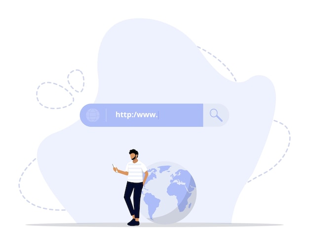 Online doorzoeken van conceptuele illustratie