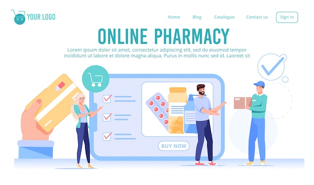 Pagina di destinazione del servizio di farmacia online