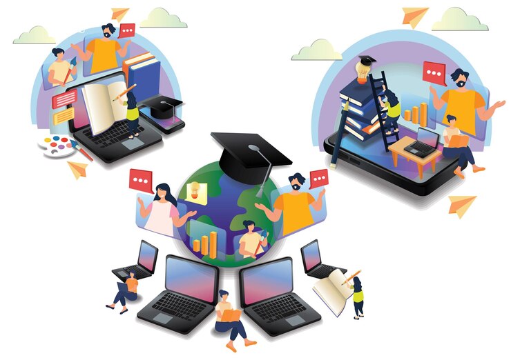 Vector online eaducation online wedsite design