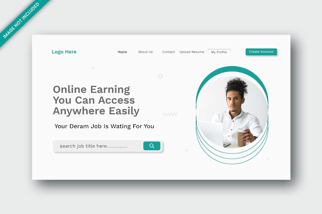 online earning page web page and UI design template