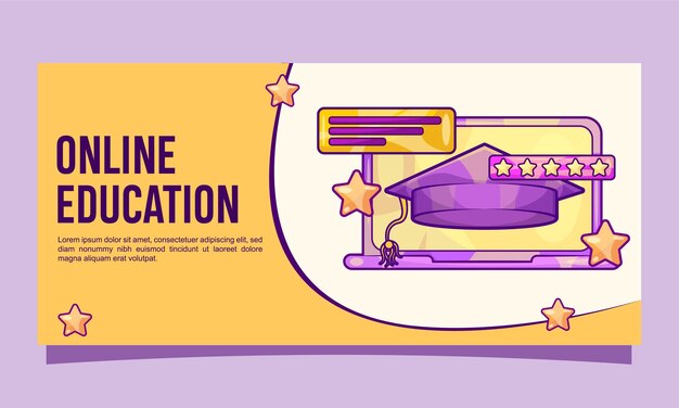 Online education banner design concept