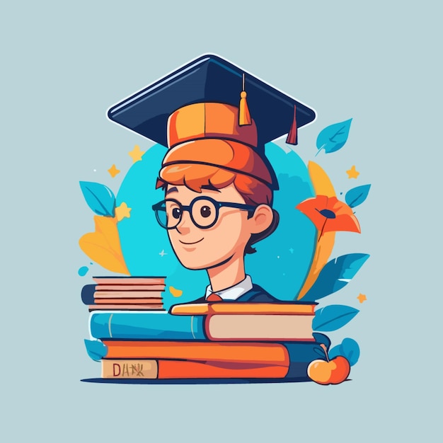 Online education cartoon vector