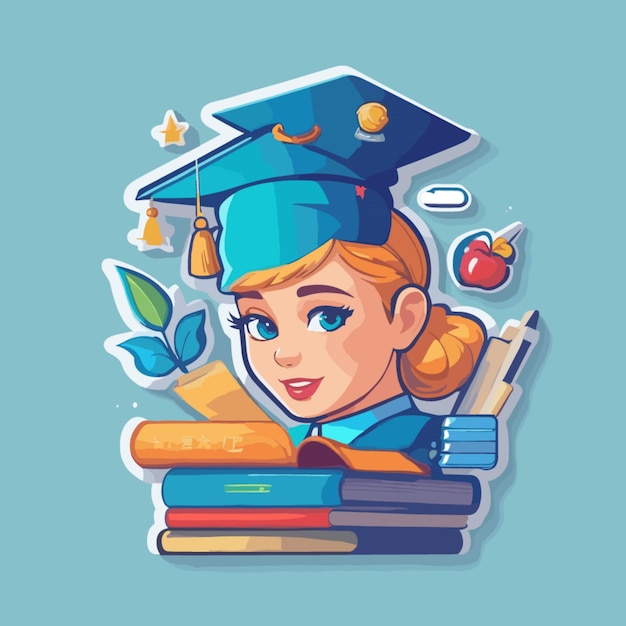 Vector online education cartoon vector