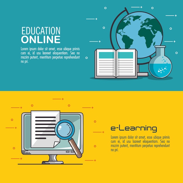 Online education and e-learning concept 