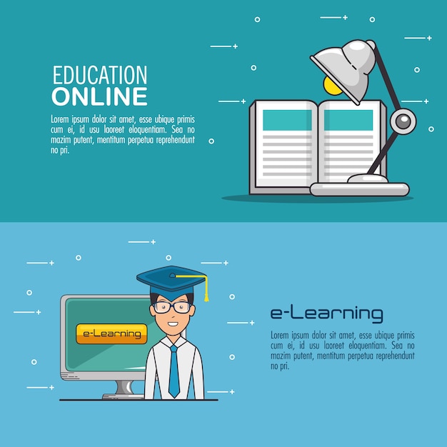 Online education and e-learning concept