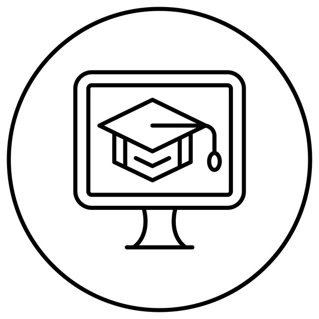 Векторное изображение значка онлайн-образования Может использоваться для онлайн-образования