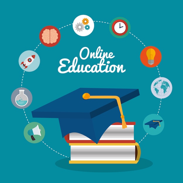 online education isolated icons vector illustration design