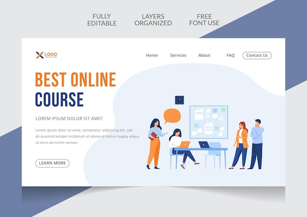 Vector online education isometric landing page and web banner editable template